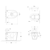 staand toilet | RVS | 370 x 550 x(h)400 mm