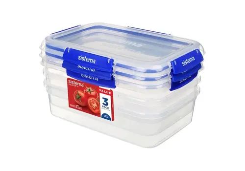  Sistema Boîte de conservation alimentaire Clip It | 14,9 (h) x 19,2 (l) x 27,3 (p) cm | 2L | 3 pièces 