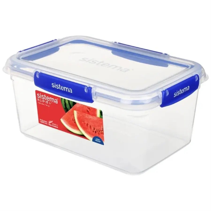 Boîte de conservation alimentaire rectangulaire Klip It Plus | 12(h) x 23,5(l) x 17(p)cm | 3,3 L