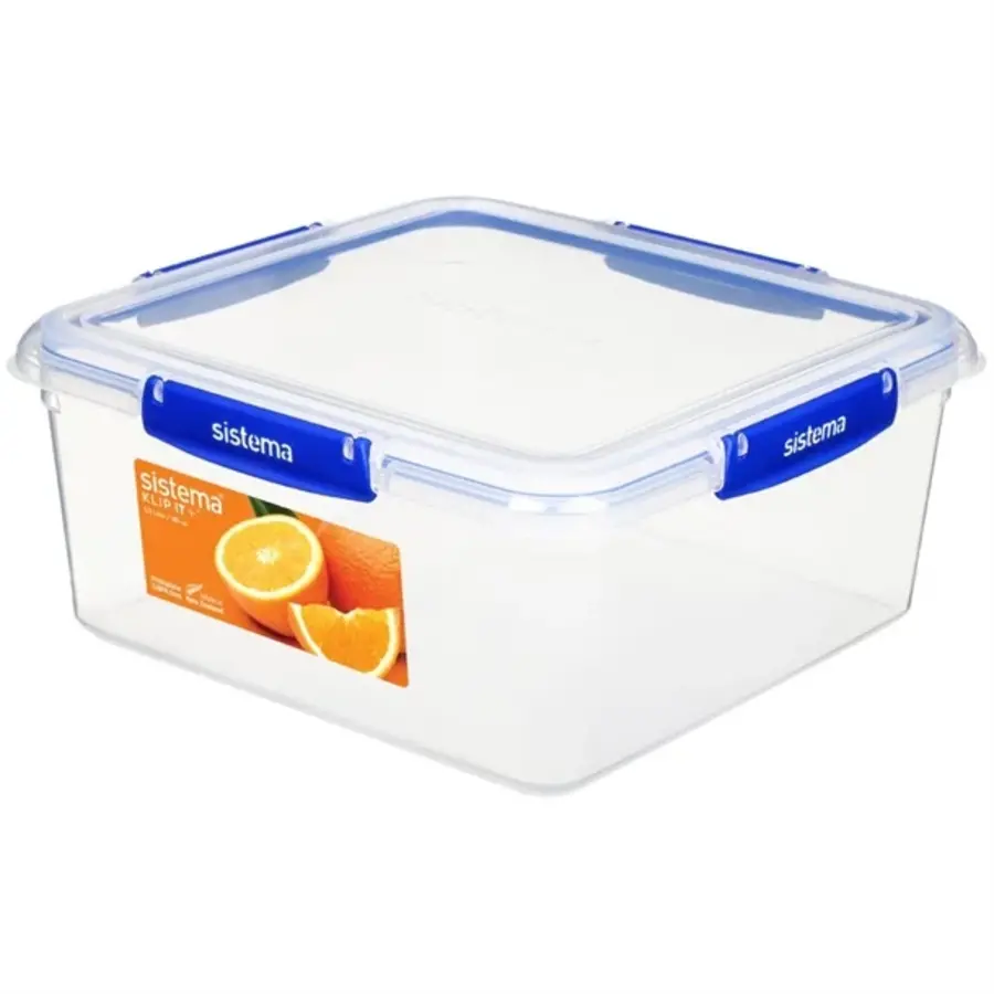 Sistema Klip It Plus square food storage box | 12(h) x 26.5(w) x 24(d)cm | 5L