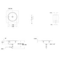 lavabo | rond | Encart | acier inoxydable | Brossé