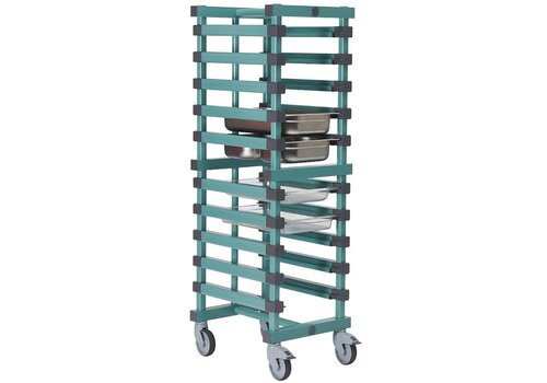  HorecaTraders chariot à étagères en plastique | GN 1/1 | 12 étages | 47x61x(h)185 cm 