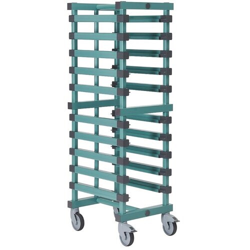  HorecaTraders chariot à étagères en plastique | 600x400mm | 12 étages | 54x66x(h)157,5 cm 
