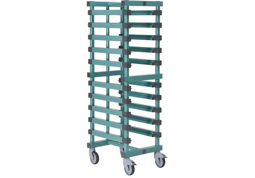  HorecaTraders Chariot à étagères | 600x400mm | 15 étages | 54x66x(h)179 cm 