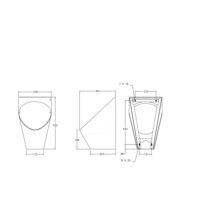 Waterless urinal made of stainless steel | W 345 x D 361 x H 569 mm