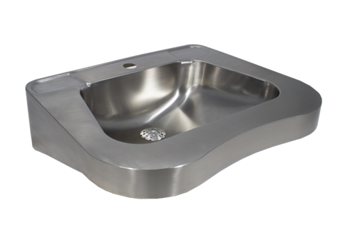  HorecaTraders washbasin for disabled people | Stainless steel | W 620 x D 444 x H 160 mm 