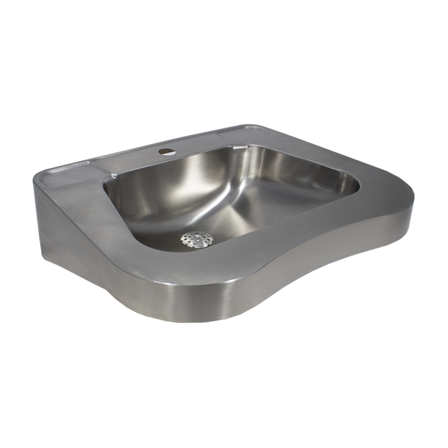 washbasin for disabled | stainless steel | W 620 x D 444 x H 160 mm
