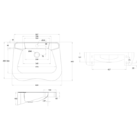 lavabo pour personnes handicapées | acier inoxydable | L 620 x P 444 x H 160 mm