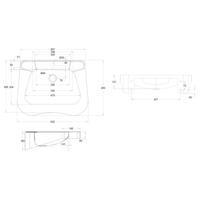 washbasin for disabled people | Stainless steel | W 620 x D 444 x H 160 mm