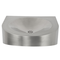 Washbasin| Stainless steel | W 400 x D 390 x H 68/148 mm