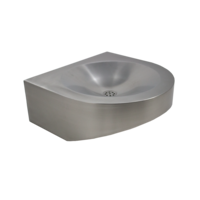 lavabo pour personnes handicapées | acier inoxydable | L 400 x P 390 x H 68/148 mm
