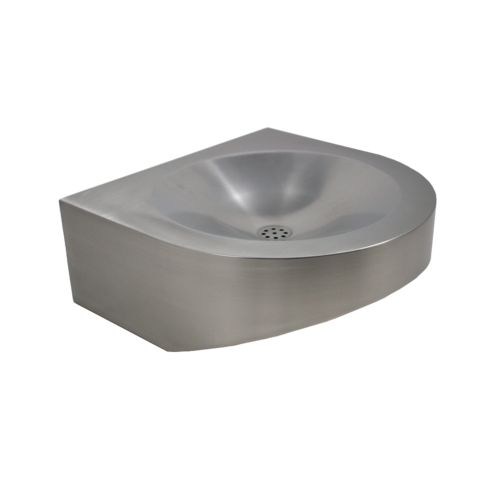  HorecaTraders washbasin for disabled people | Stainless steel | W 400 x D 390 x H 68/148 mm 