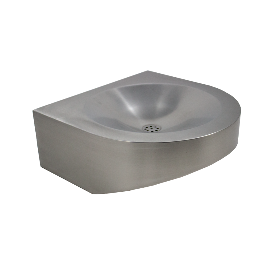 washbasin for disabled people | Stainless steel | W 400 x D 390 x H 68/148 mm
