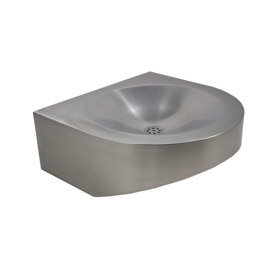 washbasin for disabled | stainless steel | W 400 x D 390 x H 68/148 mm
