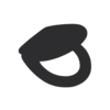 HorecaTraders Toiletzitting met deksel | zwart | B 375 x D 437 - 447 mm