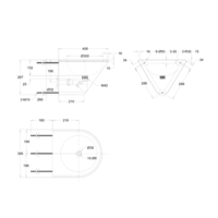Wastafel van RVS | B 395 x D 410 x H 287 mm