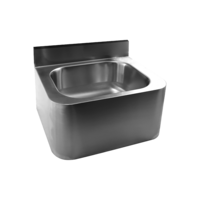 lavabo mural en acier inoxydable | L 400 x P 340 x H 400 mm