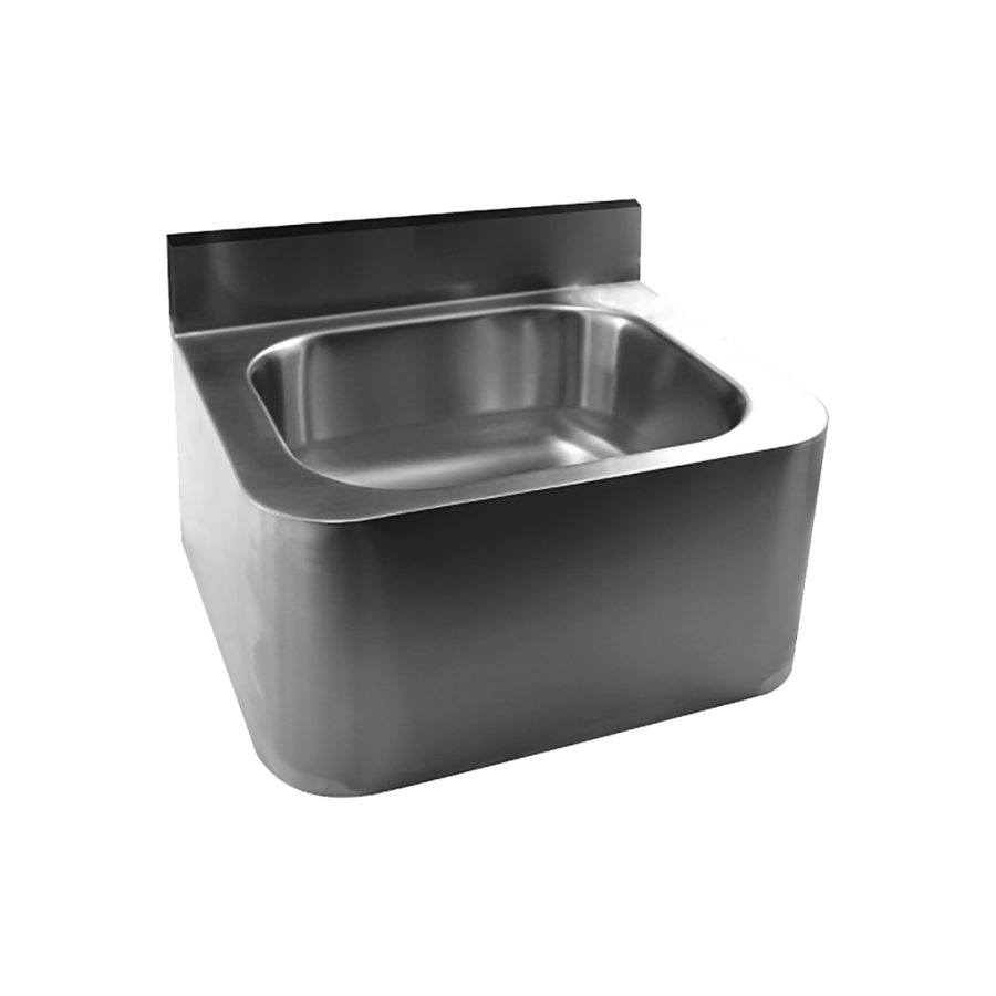 Wall-mounted washbasin made of stainless steel | W 400 x D 340 x H 400 mm