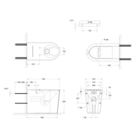 Stand-WC aus Edelstahl | B 370 x T 700 x H 500 mm