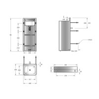 lavabo sur pied en acier inoxydable | L 400 x P 350 x H 1000 mm