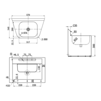 lavabo en acier inoxydable | L 570 x P 340 x H 400 mm