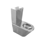 Stand-WC aus Edelstahl | B 370 x T 620 x H 790 mm
