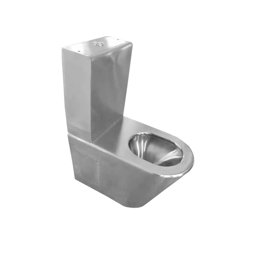 toilettes debout en acier inoxydable | L 370 x P 620 x H 790 mm