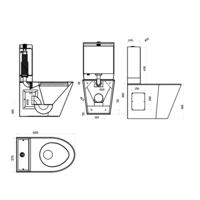 staand toilet van RVS | B 370 x D 620 x H 790 mm