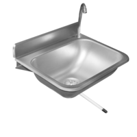 mini lavabo mural en acier inoxydable | L 376 x P 299 x H 190 mm