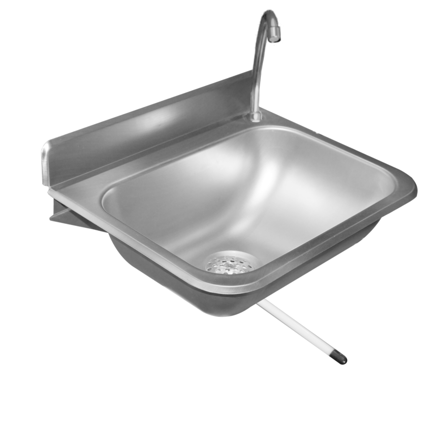 Mini-Wandwaschtisch aus Edelstahl | B 376 x T 299 x H 190 mm