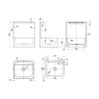 lavabo hygiénique en acier inoxydable | L 460 x P 400 x H 560 mm