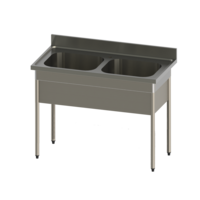 Küchenspüle aus Edelstahl | B 1200 x H 900 x T 600