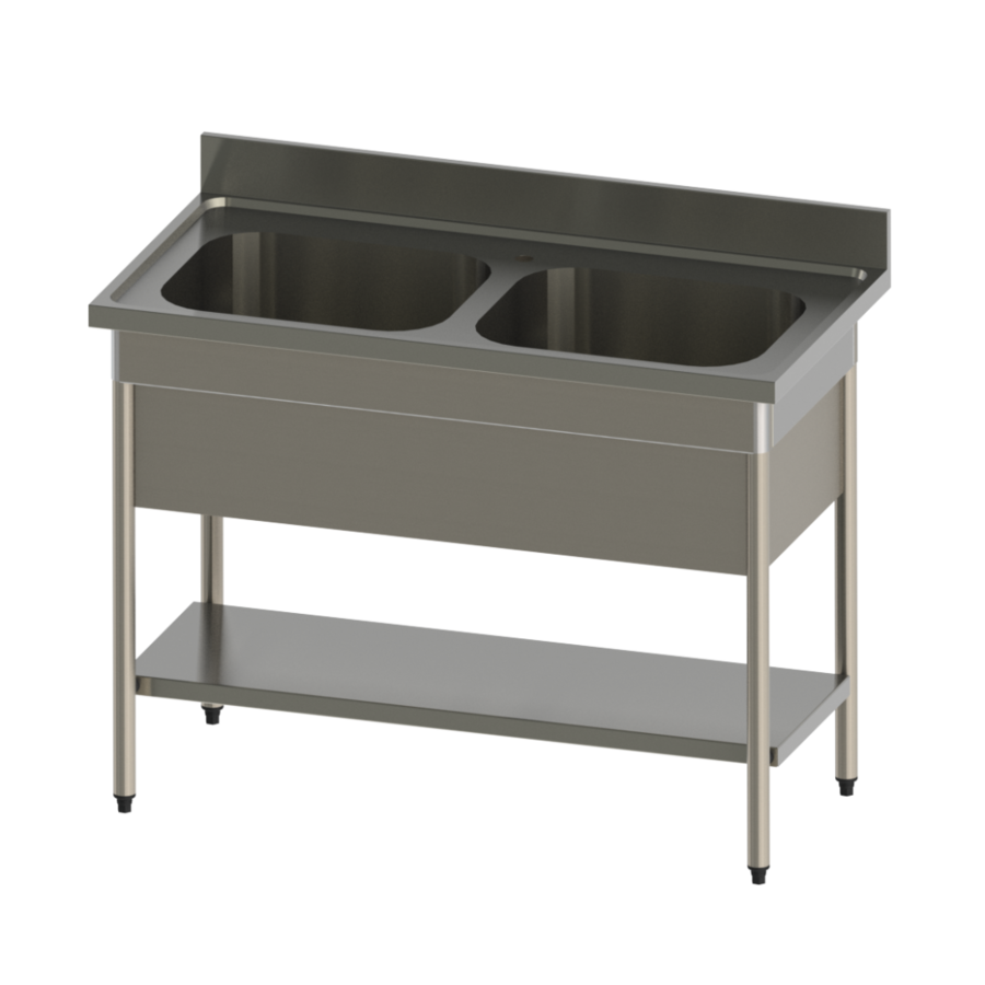 Stainless steel kitchen sink | W 1200 x H 900 x D 600