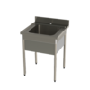HorecaTraders évier de cuisine en acier inoxydable | L 700 x P 700 x H 900 mm