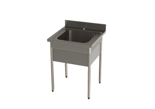  HorecaTraders évier de cuisine en acier inoxydable | L 700 x P 700 x H 900 mm 