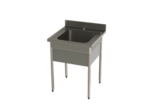  HorecaTraders kitchen sink made of stainless steel | W 700 x D 700 x H 900 mm 