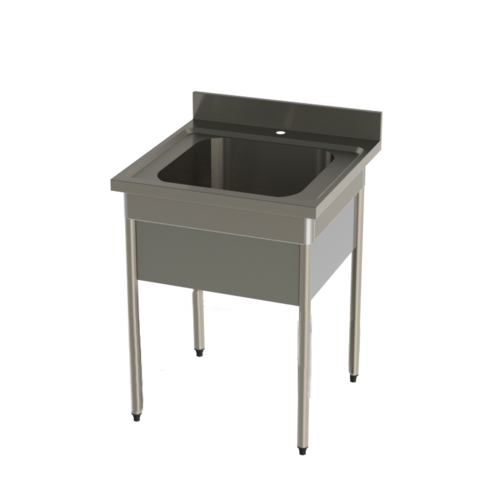  HorecaTraders Küchenspüle aus Edelstahl | B 700 x T 700 x H 900 mm 