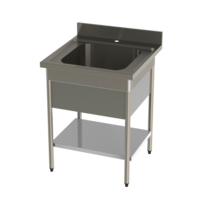 kitchen sink made of stainless steel | W 700 x D 700 x H 900 mm
