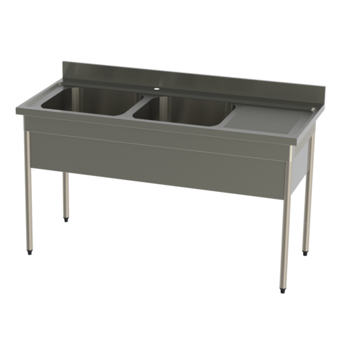  HorecaTraders Stainless steel kitchen sink | W 1600 x D 700 x H 900 