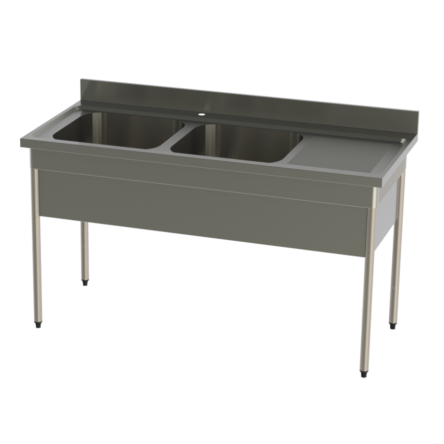 Stainless steel kitchen sink | W 1600 x D 700 x H 900