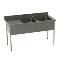 kitchen sink made of stainless steel | W 1600 x D 700 x H 900