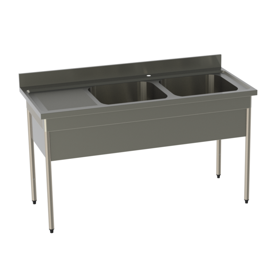 Stainless steel kitchen sink | W 1600 x D 700 x H 900