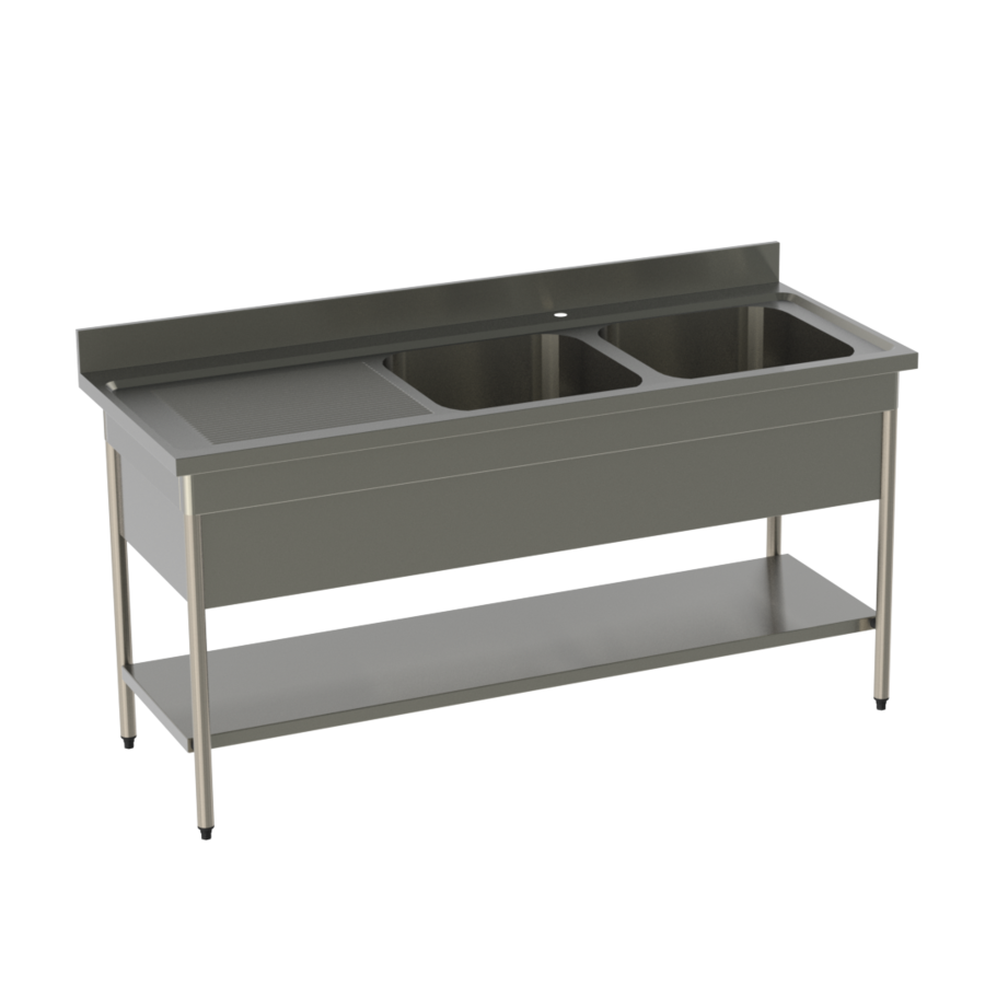 kitchen sink made of stainless steel | W 1600 x D 700 x H 900