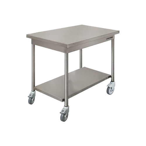  HorecaTraders Arbeitstisch aus Edelstahl | B 1200 x T 700 x H 900 mm | 2 Größen 