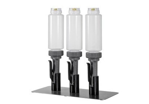  HorecaTraders ASEPT Portion pump 592ml; set of 3 dispensers with 3 Fifo bottles 