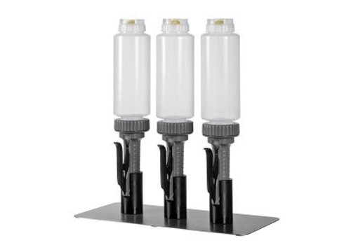 HorecaTraders Pompe doseuse ASEPT 592 ml ; ensemble de 3 distributeurs avec 3 bouteilles Fifo 