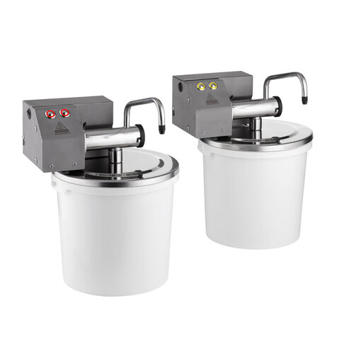  HorecaTraders DispoJet | Automatische dispenser | Ø265x(h)255 mm | 10 Liter | 2 kleuren 