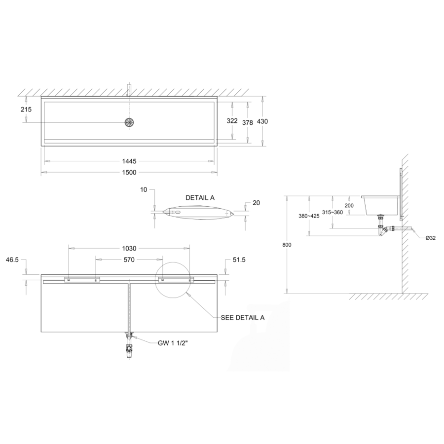 Laundry chute | Stainless steel | 4 formats