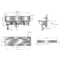 Wastrog | RVS | Incl. kranen  | 6 formaten