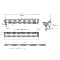 Extra brede wasbak | Incl. kranen | RVS | 6 formaten